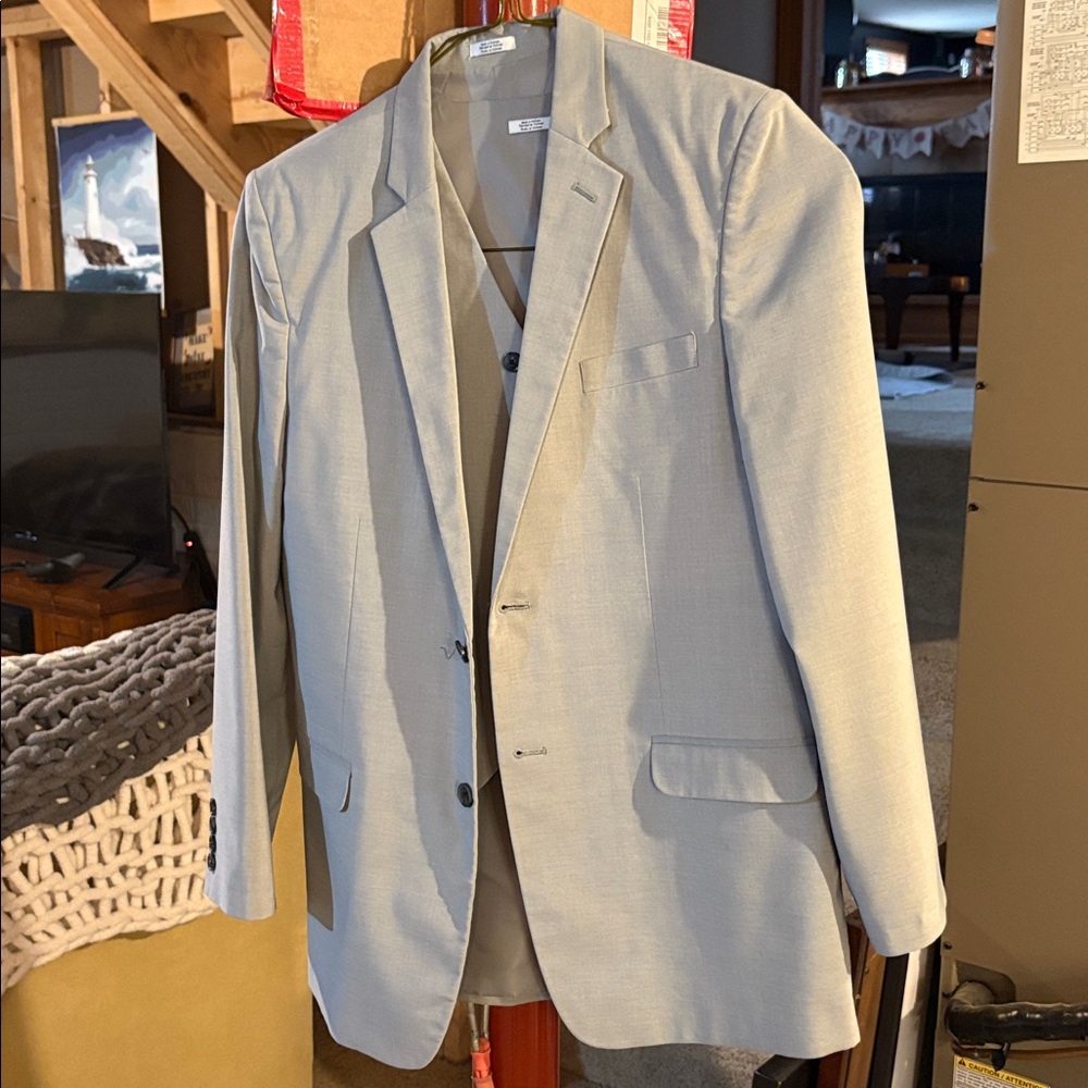 Calvin Klein‎ Boys Size 20 Grey Suit- Jacket Blazer vest Pants